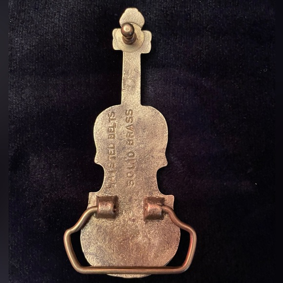 Vintage 1970’s Brass Fiddle/Violin Belt Buckle by Waisted Belts - Picture 9 of 9